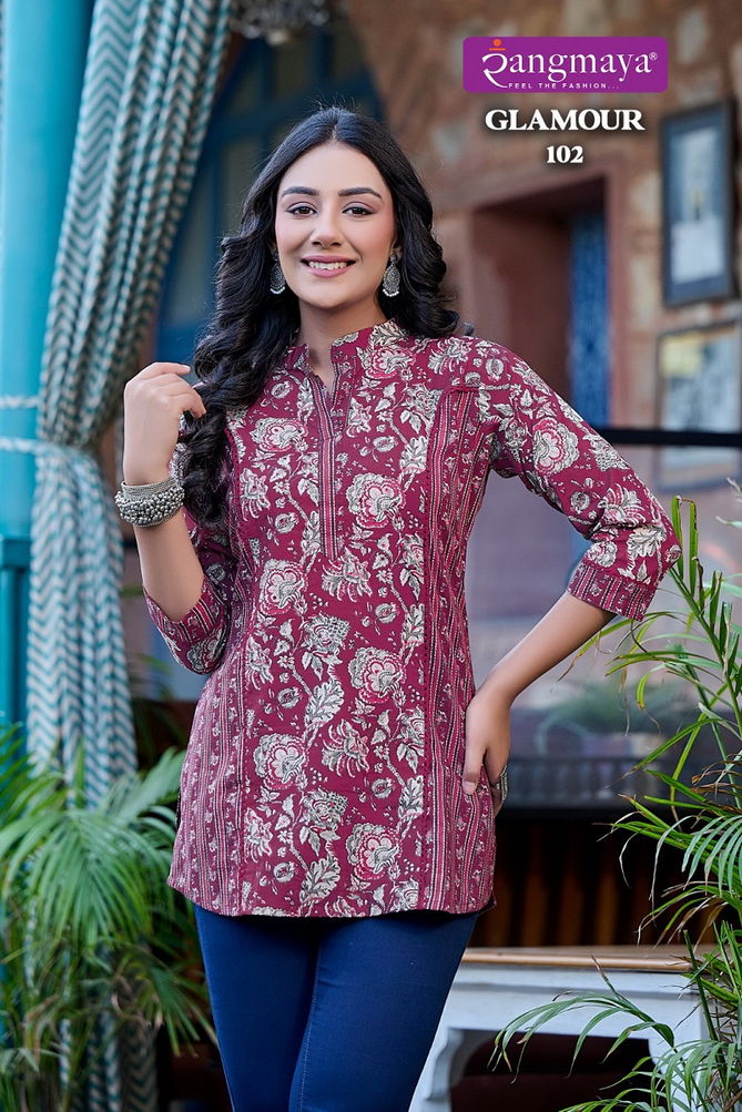 Glamour By Rangmaya Printed Cotton Ladies Top Wholesale Market In Surat
